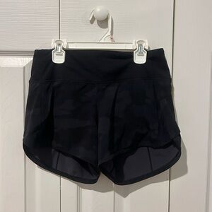 Lululemon Athletica Black Athletic Shorts with Curved Hem